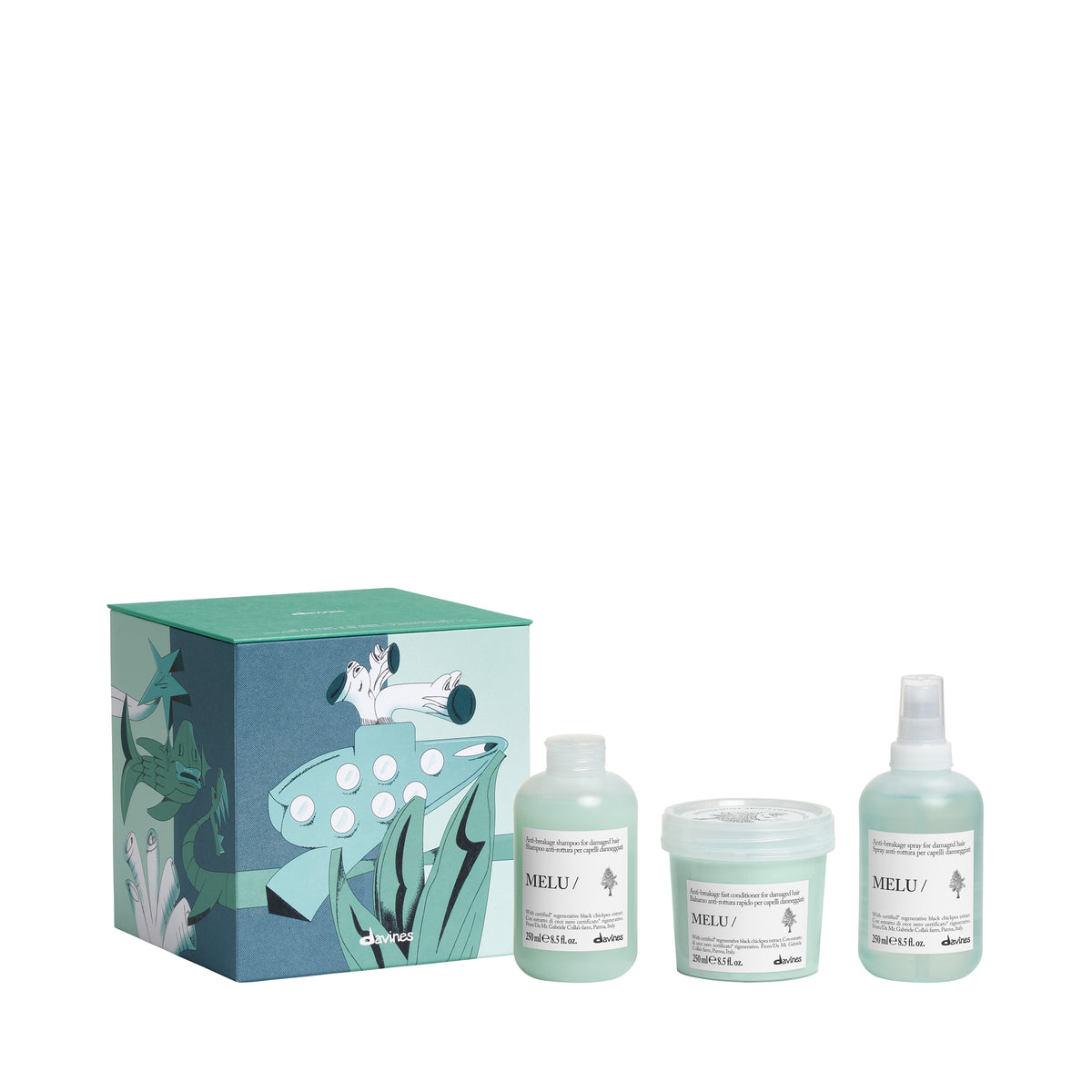 Davines MELU - Under the Sea Sound Seeker Gift Set – Long & Damaged Hair