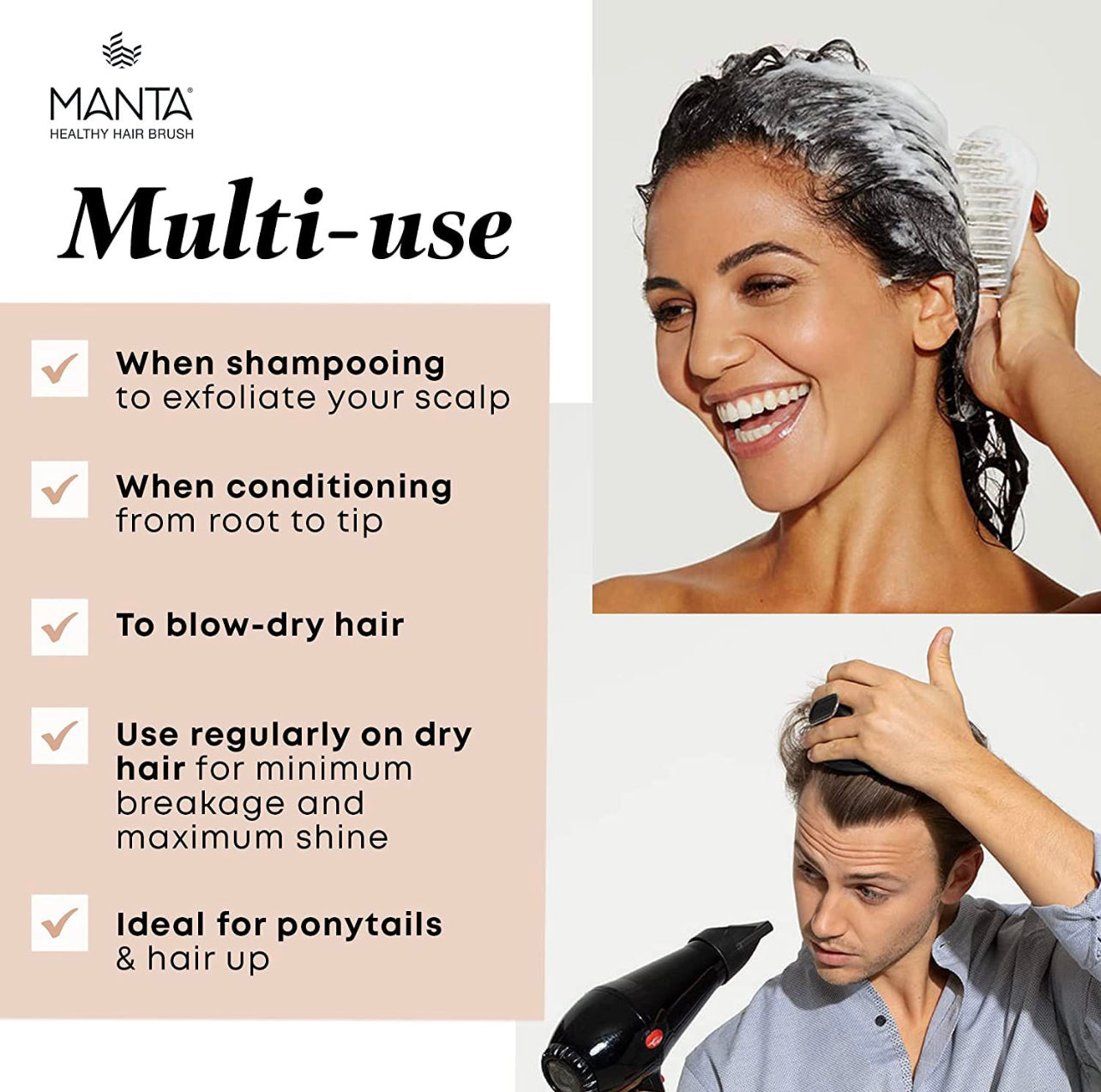 MANTA Healthy Hair & Scalp Brush